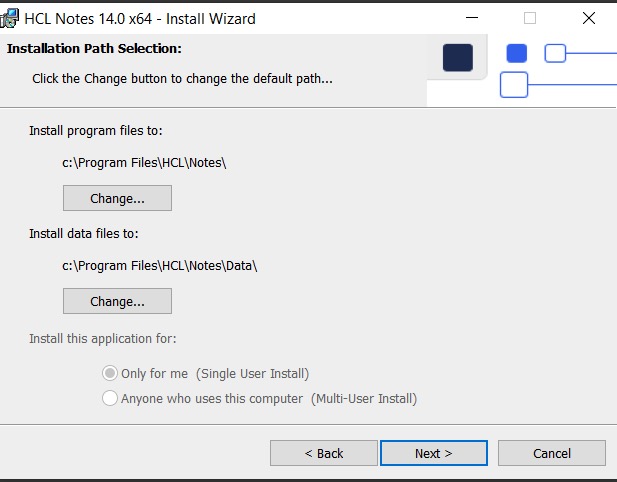 Installation Path Selection