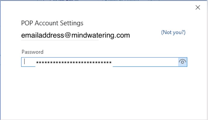 Outlook - New Account - Password